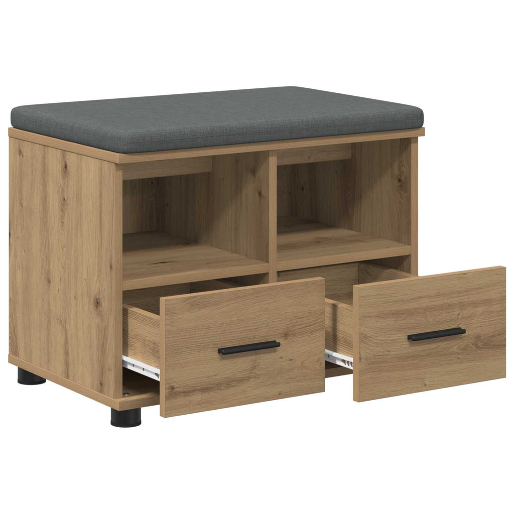 Flurbank mit Kissen mit Regal Artisan-Eiche 60 x 38 x 46 cm