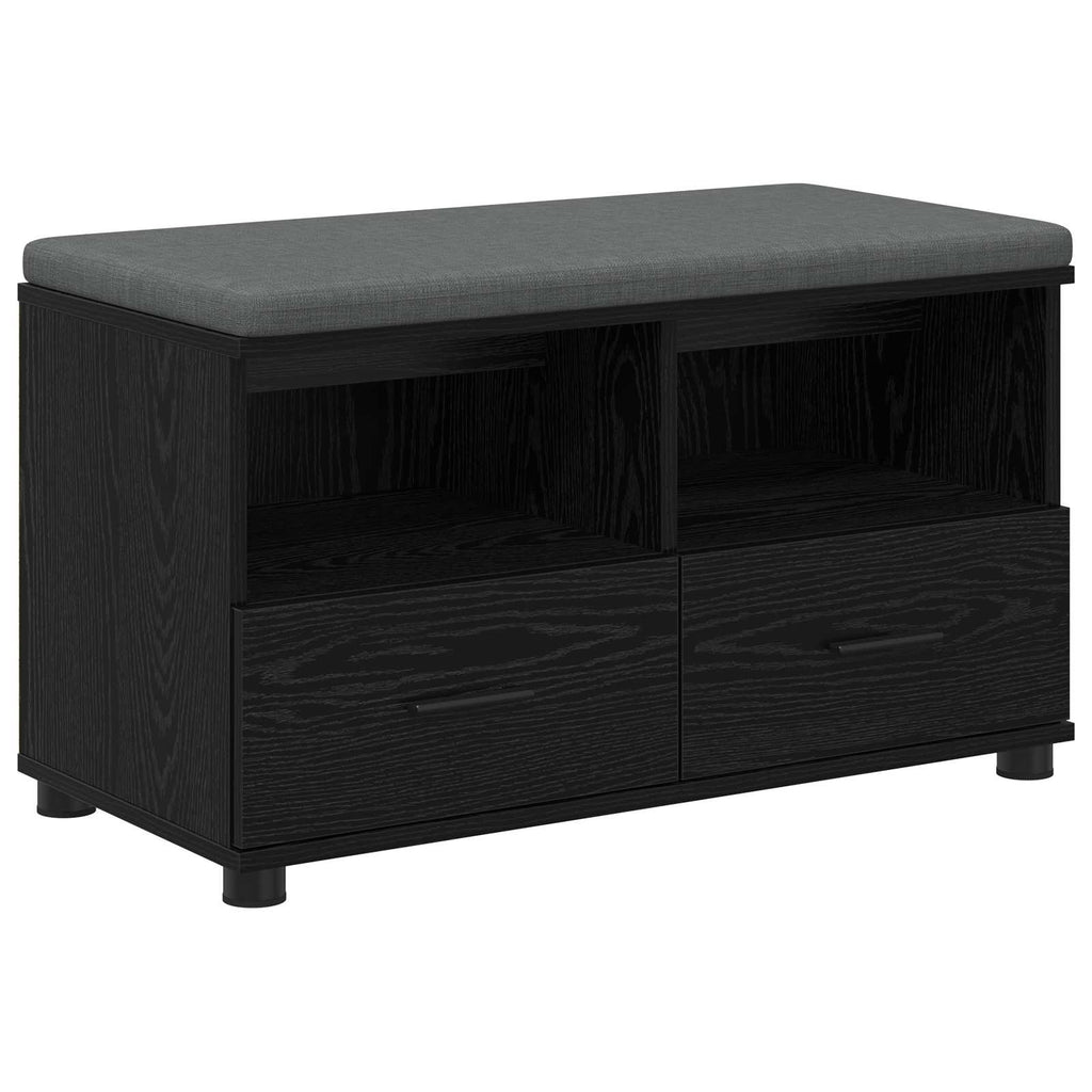 Flurbank mit Kissen mit Regal Schwarze Eiche 80 x 38 x 46 cm