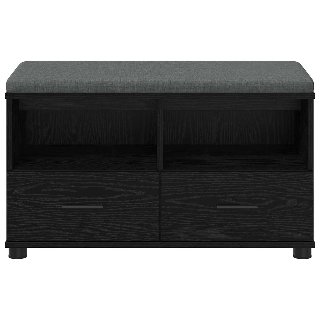 Flurbank mit Kissen mit Regal Schwarze Eiche 80 x 38 x 46 cm