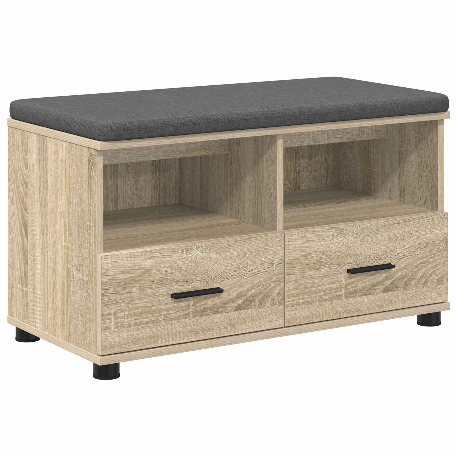 Flurbank mit Kissen mit Schubladen Sonoma-Eiche 80 x 38 x 46 cm
