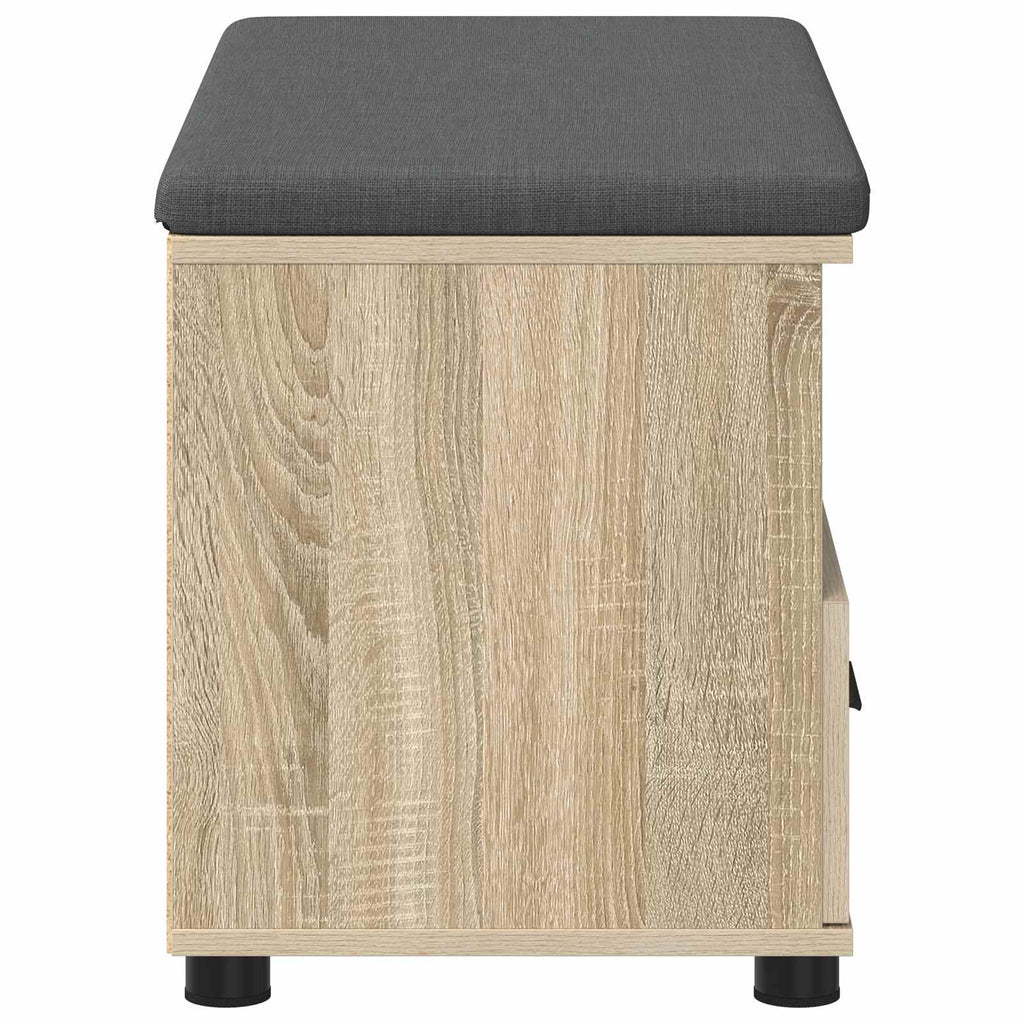 Flurbank mit Kissen mit Schubladen Sonoma-Eiche 80 x 38 x 46 cm
