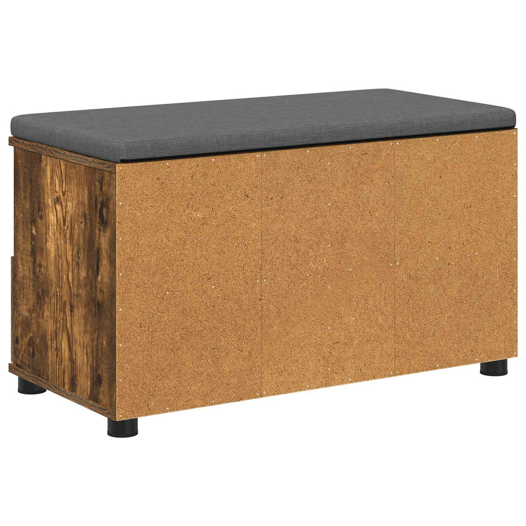 Flurbank mit Kissen mit Regal Geräucherte Eiche 80 x 38 x 46 cm