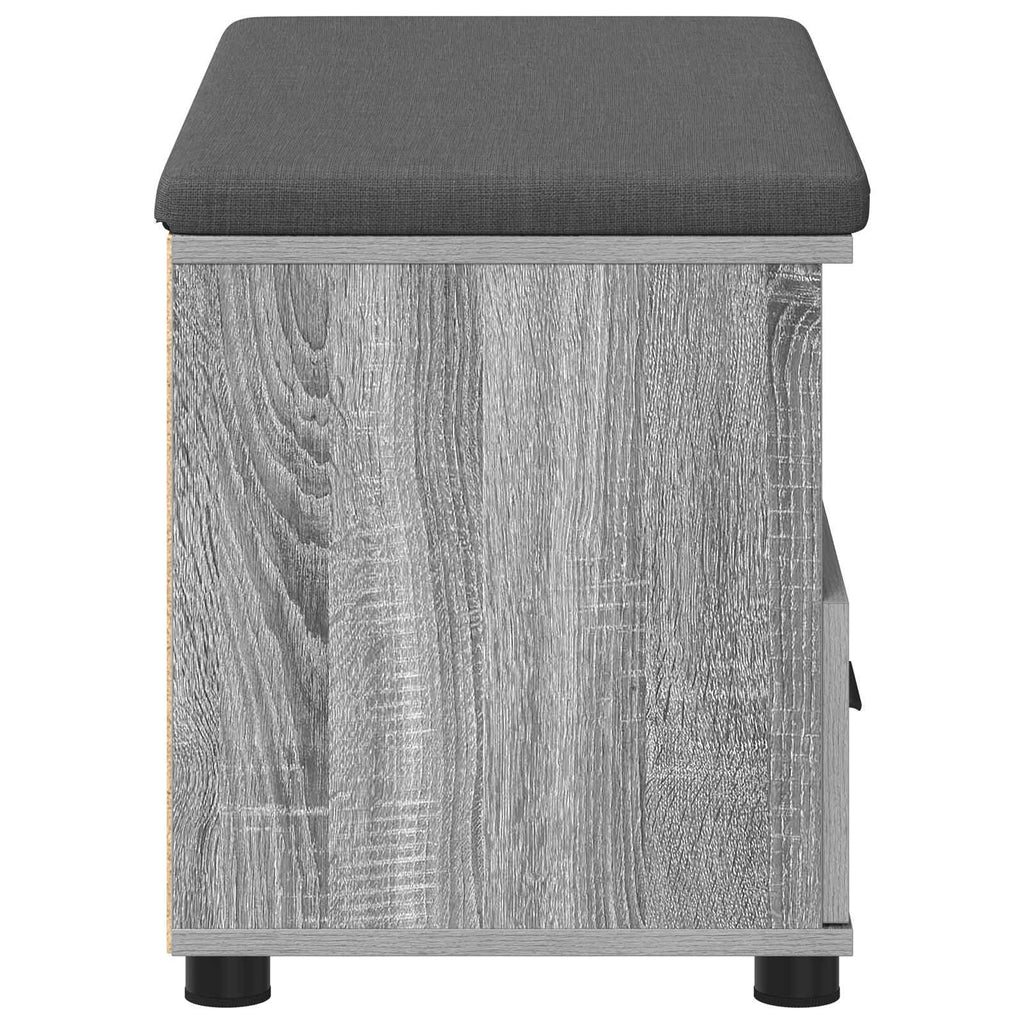 Flurbank mit Kissen mit Regal Graues Sonoma 80 x 38 x 46 cm