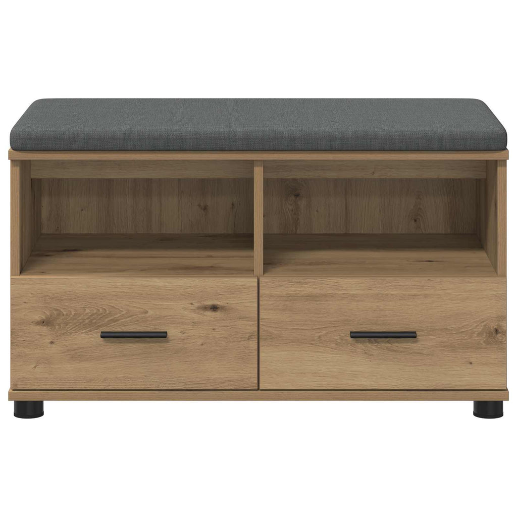 Flurbank mit Kissen mit Regal Artisan-Eiche 80 x 38 x 46 cm