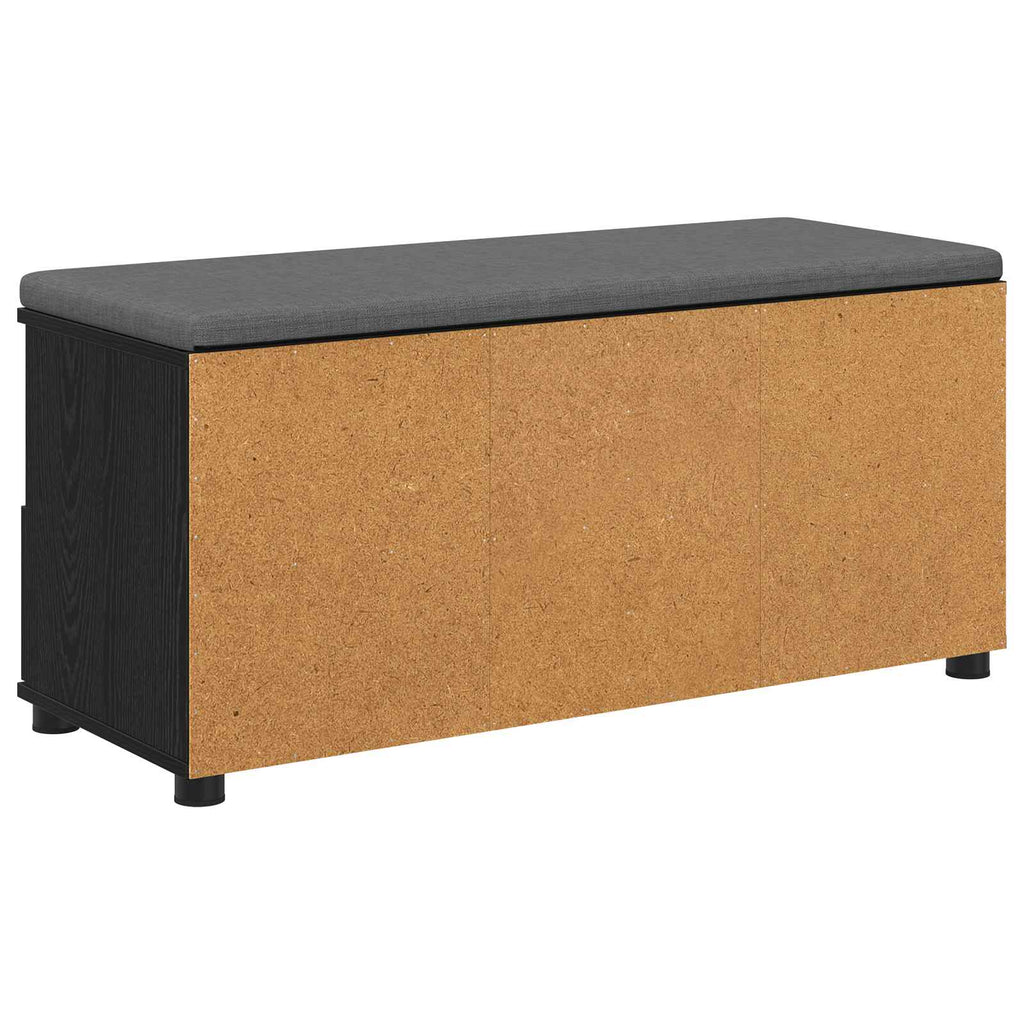 Flurbank mit Kissen mit Regal Schwarze Eiche 100 x 38 x 46 cm