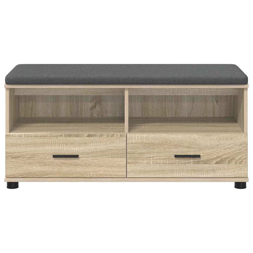 Flurbank mit Kissen mit Regal Sonoma-Eiche 100 x 38 x 46 cm