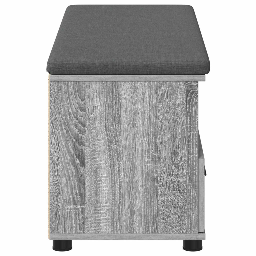 Flurbank mit Kissen mit Regal Graues Sonoma 100 x 38 x 46 cm
