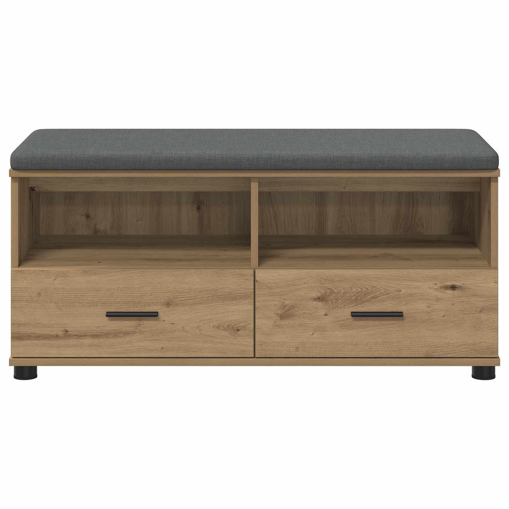Flurbank mit Kissen mit Regal Artisan-Eiche 100 x 38 x 46 cm