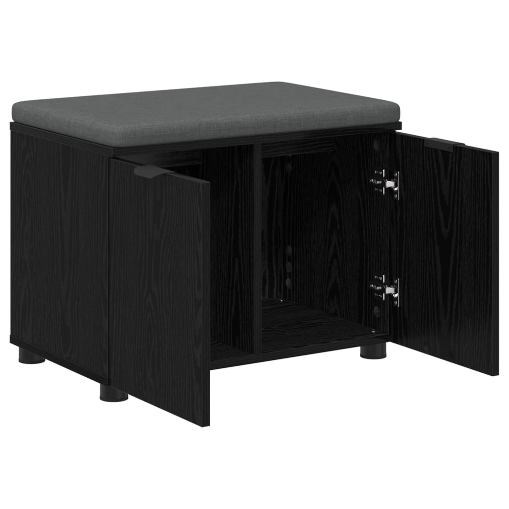 Flurbank mit Kissen mit Regal Schwarze Eiche 60 x 38 x 46 cm