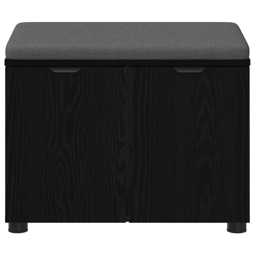 Flurbank mit Kissen mit Regal Schwarze Eiche 60 x 38 x 46 cm