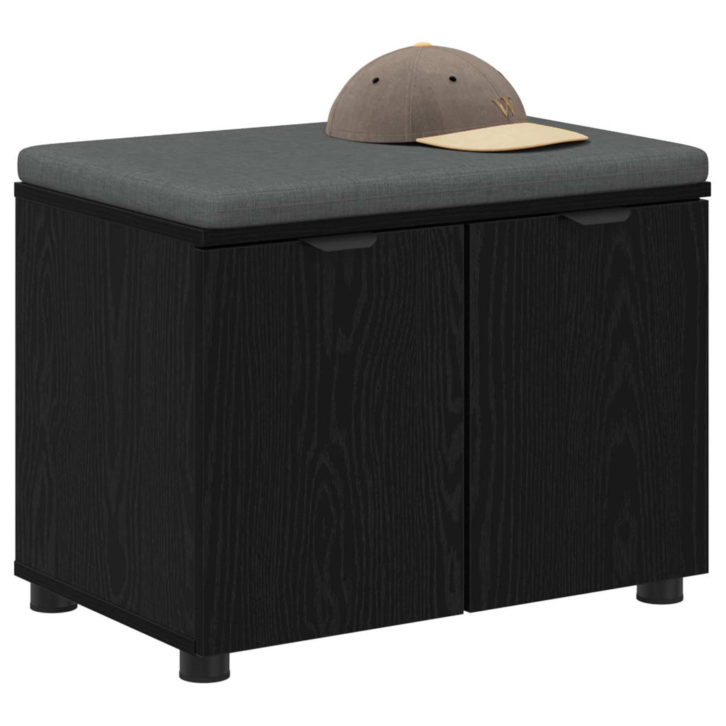 Flurbank mit Kissen mit Regal Schwarze Eiche 60 x 38 x 46 cm