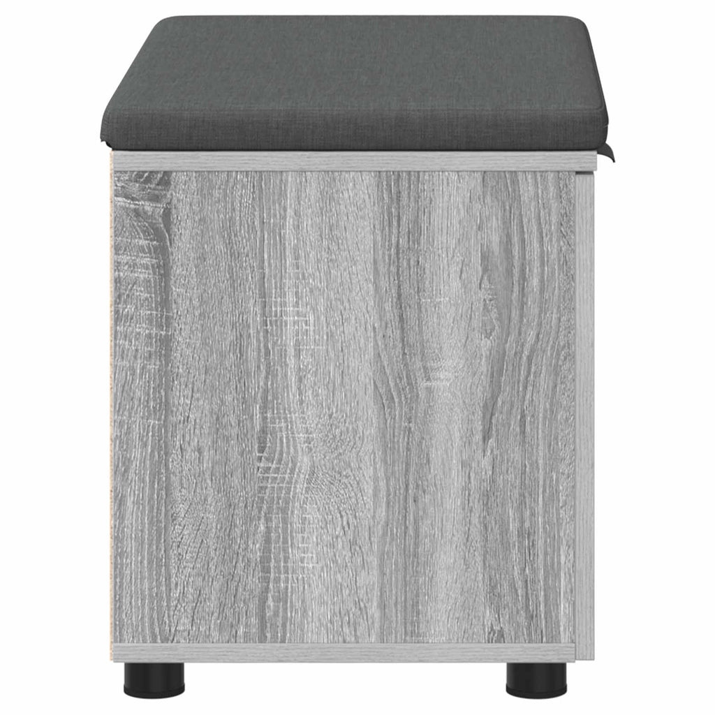 Flurbank mit Kissen mit Regal Graues Sonoma 60 x 38 x 46 cm