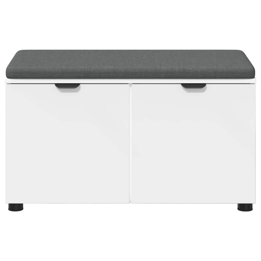 Flurbank mit Kissen mit Regal mit Speicher Weiß 80 x 38 x 46 cm