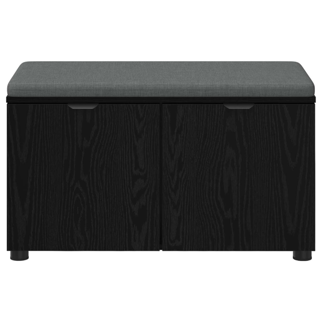 Flurbank mit Kissen mit Regal Schwarze Eiche 80 x 38 x 46 cm