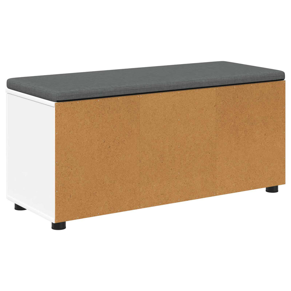 Flurbank mit Kissen mit Regal mit Tür Weiß 100 x 38 x 46 cm