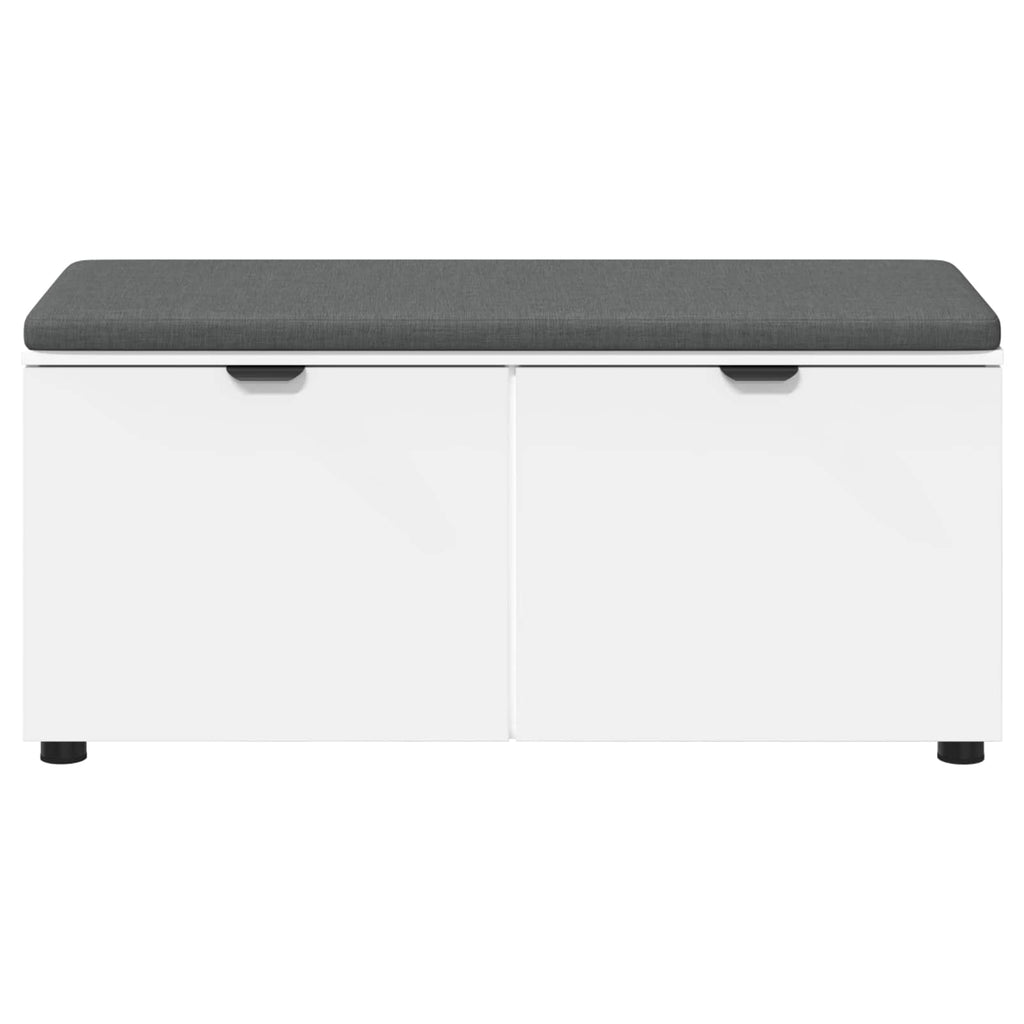 Flurbank mit Kissen mit Regal mit Tür Weiß 100 x 38 x 46 cm