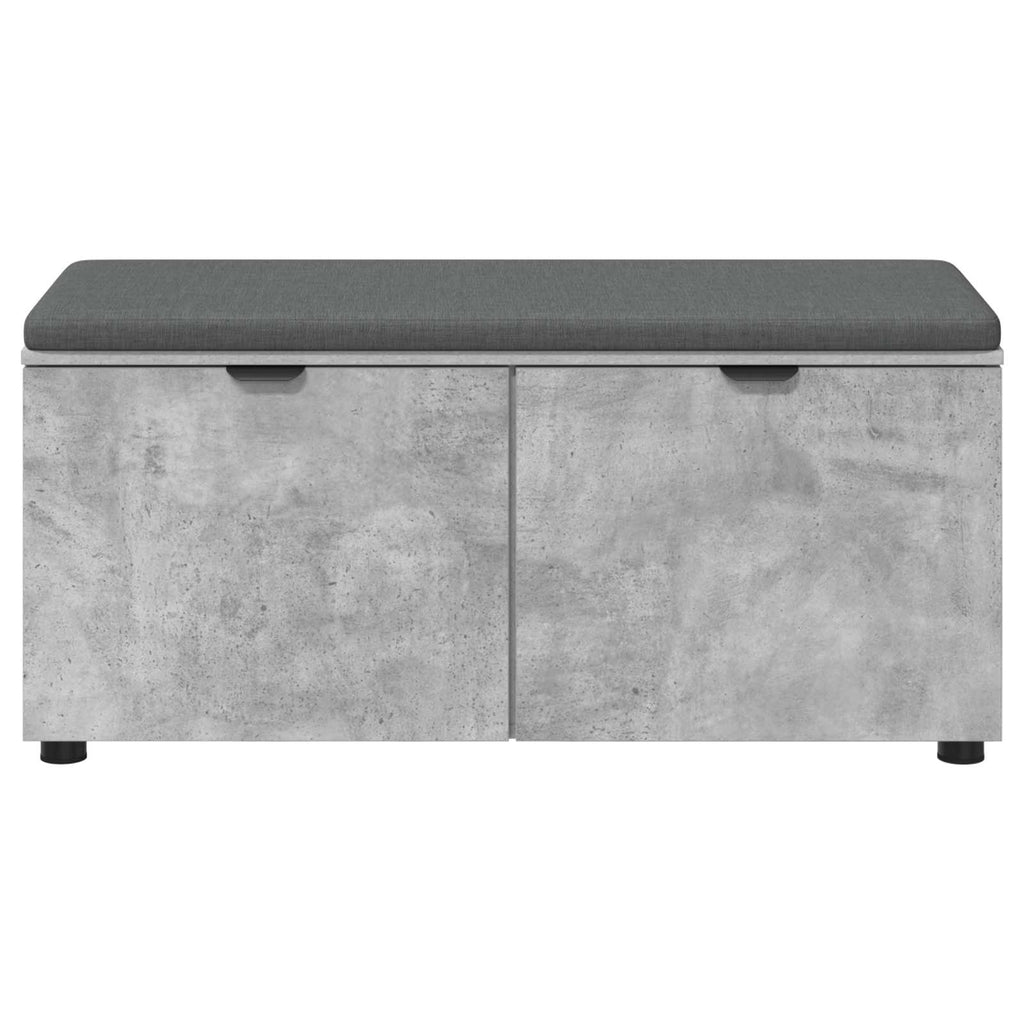 Flurbank mit Kissen mit Regal Betongrau 100 x 38 x 46 cm