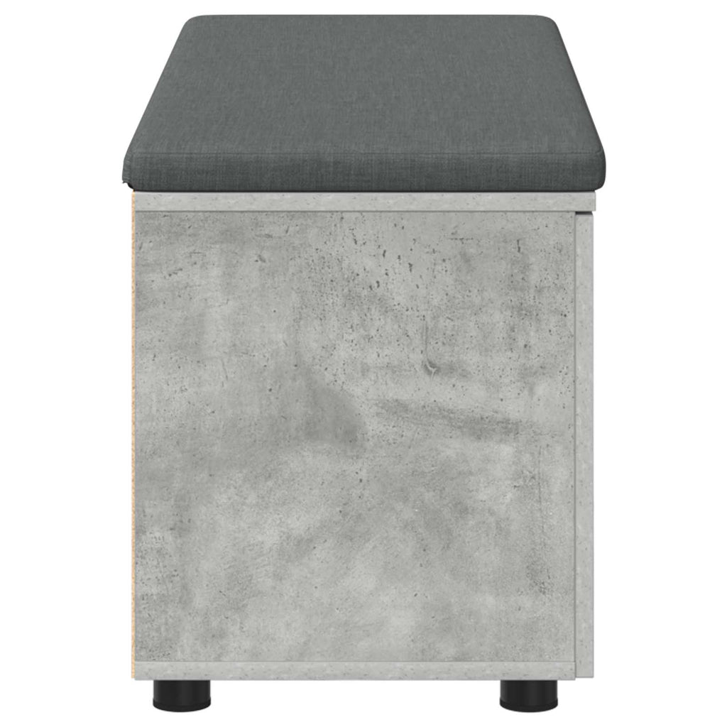 Flurbank mit Kissen mit Regal Betongrau 100 x 38 x 46 cm
