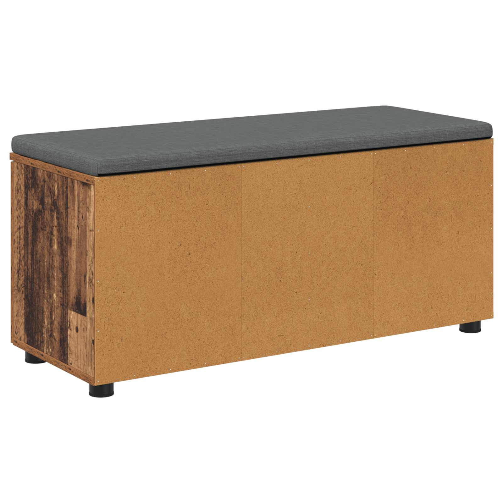 Flurbank mit Kissen mit Regal mit Tür Altholz 100 x 38 x 46 cm