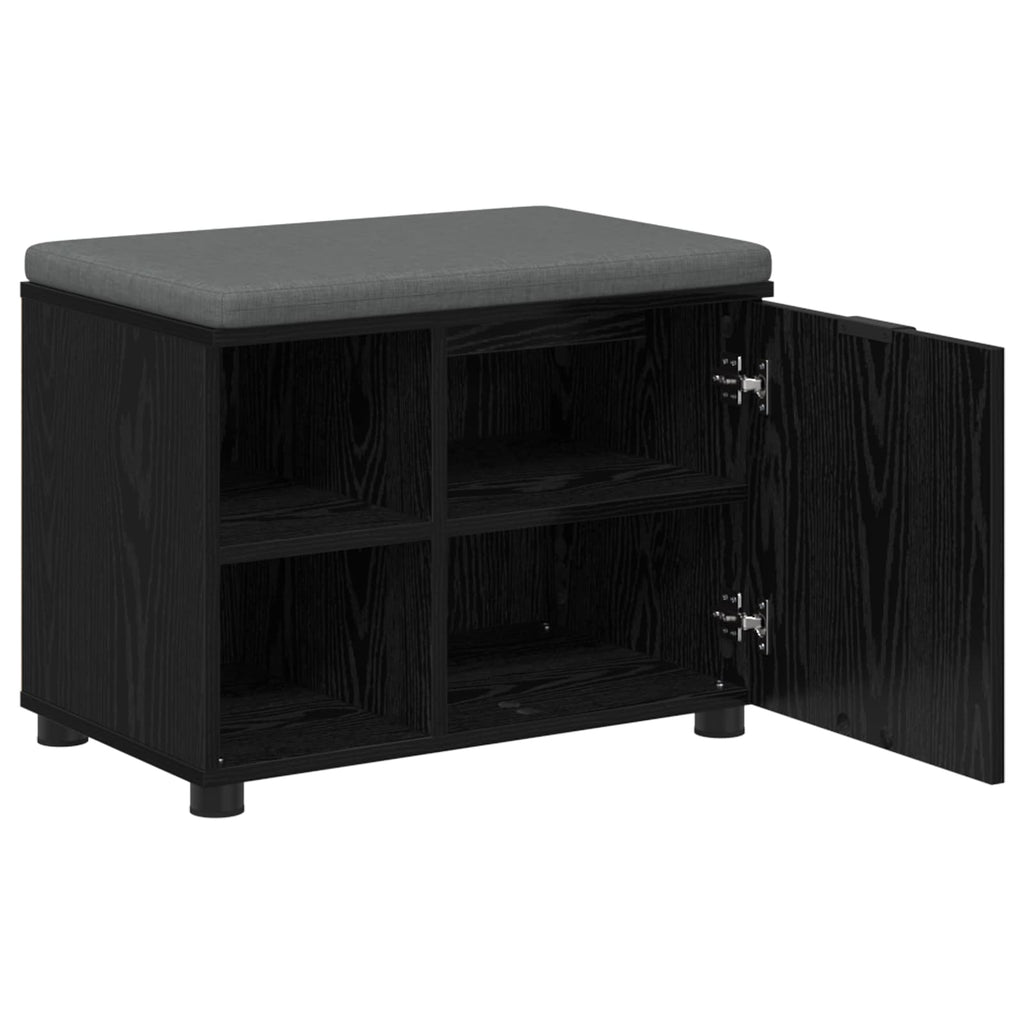 Flurbank mit Kissen mit Regal Schwarze Eiche 60 x 38 x 46 cm