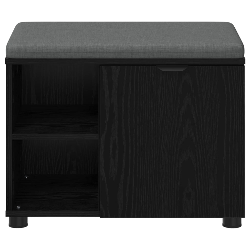 Flurbank mit Kissen mit Regal Schwarze Eiche 60 x 38 x 46 cm