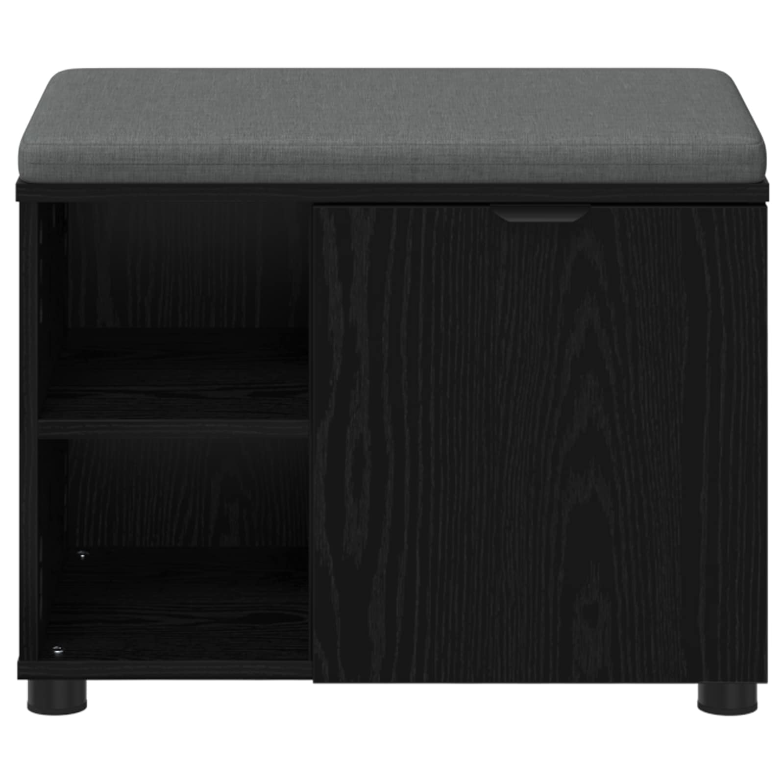 Flurbank mit Kissen mit Regal Schwarze Eiche 60 x 38 x 46 cm