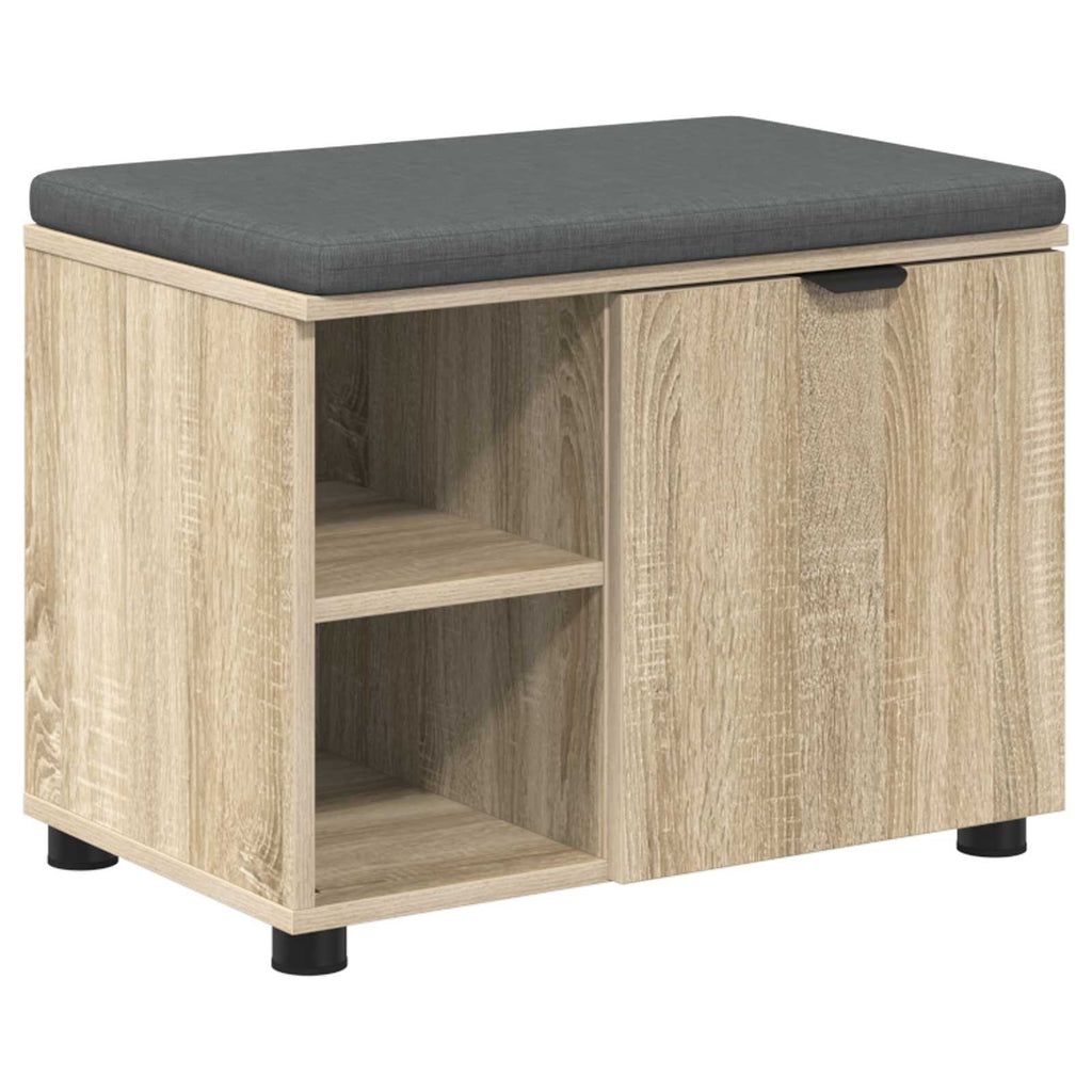 Flurbank mit Kissen mit Regal Sonoma-Eiche 60 x 38 x 46 cm
