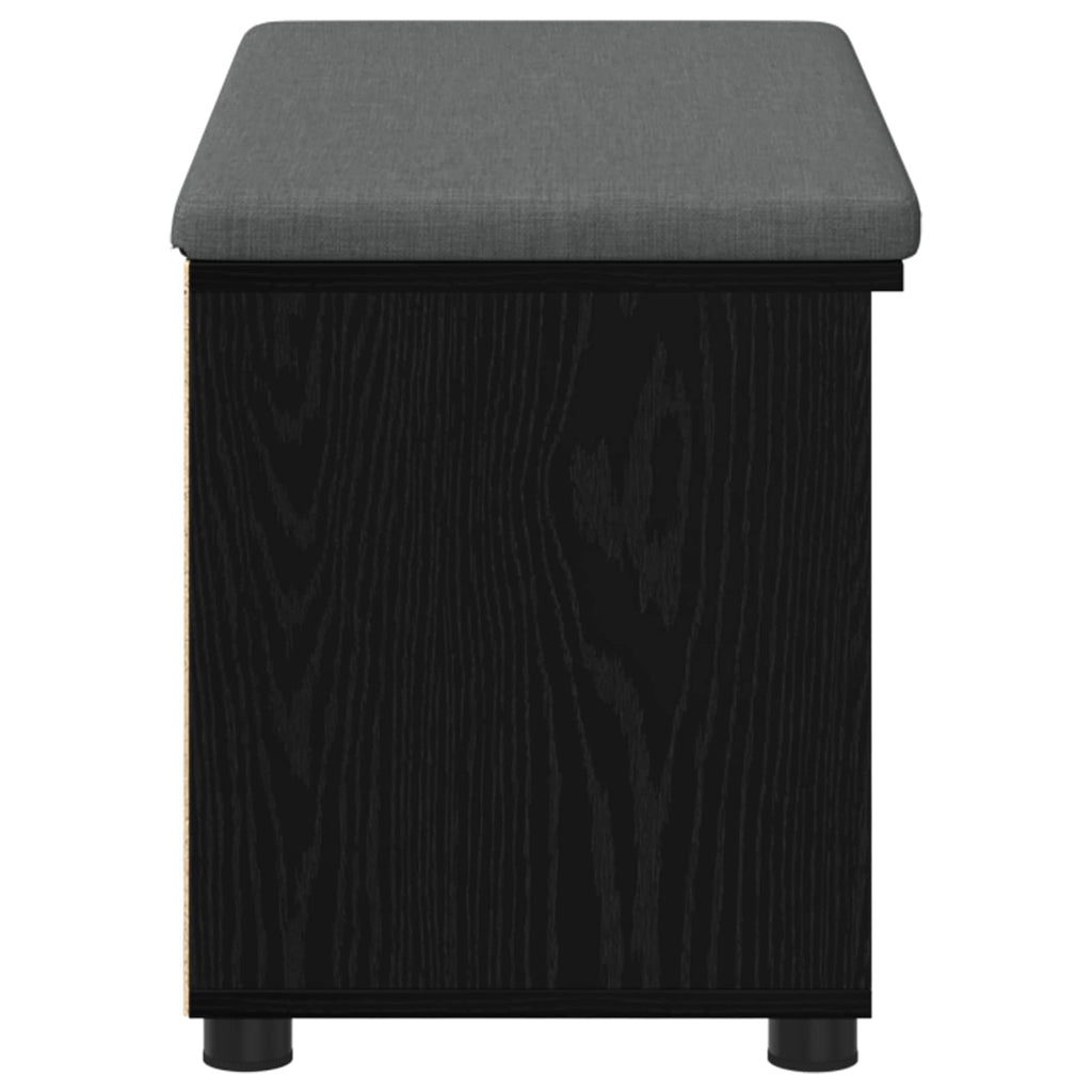 Flurbank mit Kissen mit Regal Schwarze Eiche 80 x 38 x 46 cm