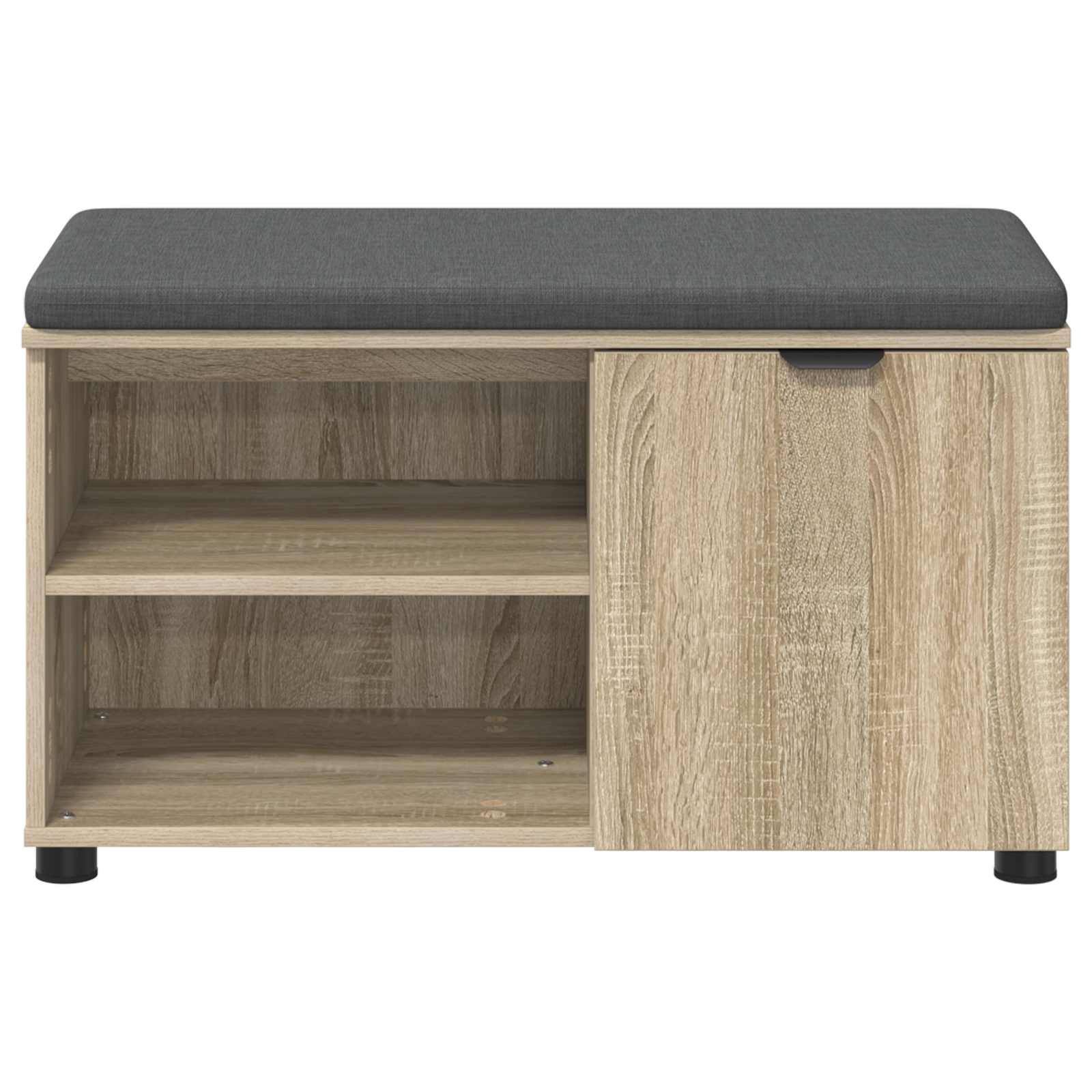 Flurbank mit Kissen mit Regal Sonoma-Eiche 80 x 38 x 46 cm