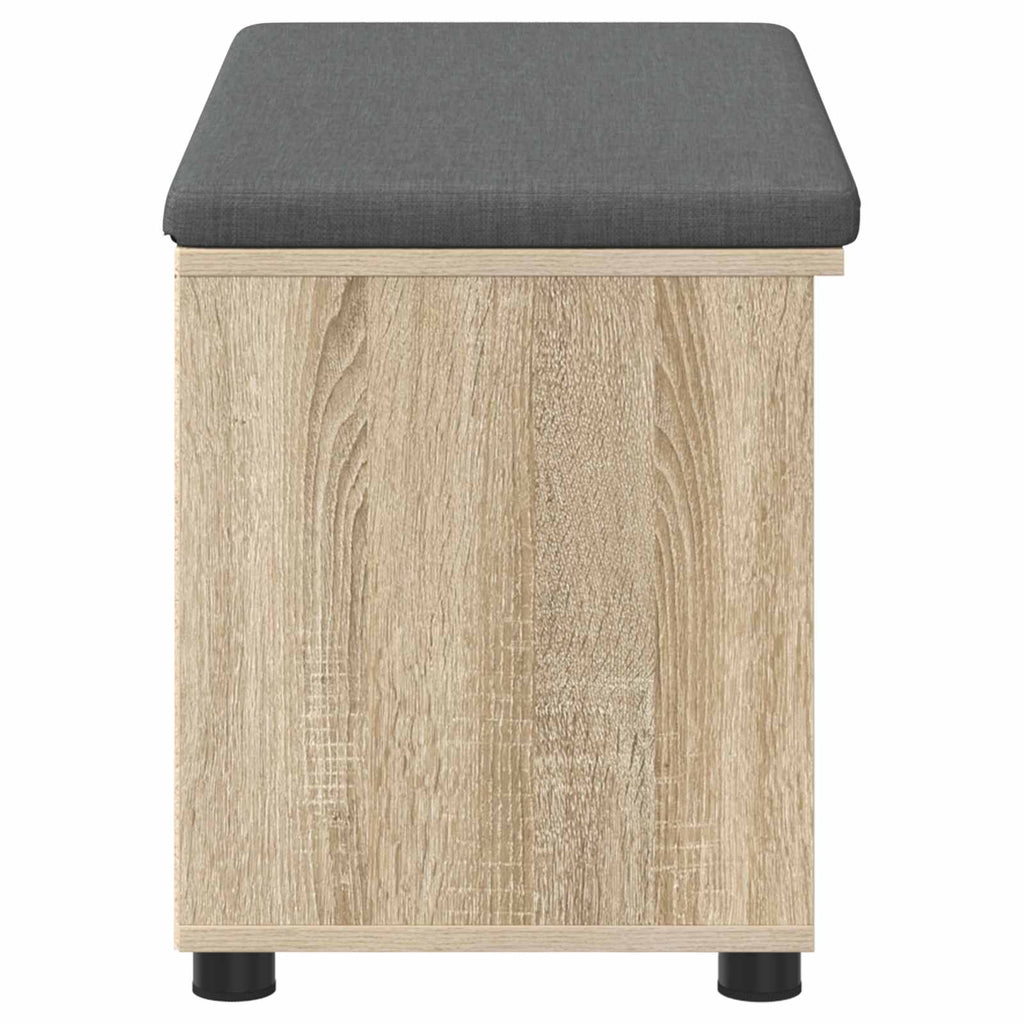 Flurbank mit Kissen mit Regal Sonoma-Eiche 80 x 38 x 46 cm