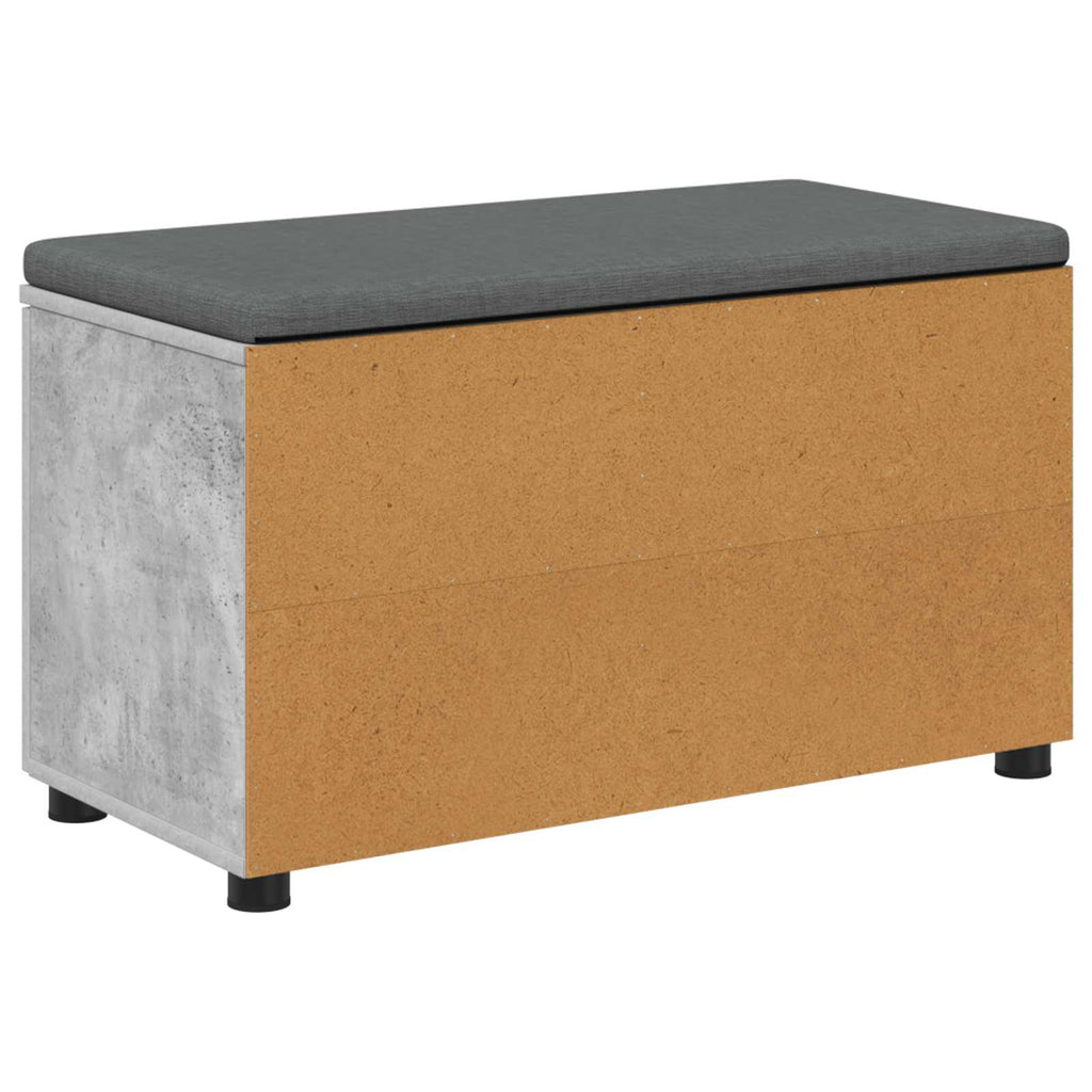 Flurbank mit Kissen mit Regal mit Tür Betongrau 80 x 38 x 46 cm