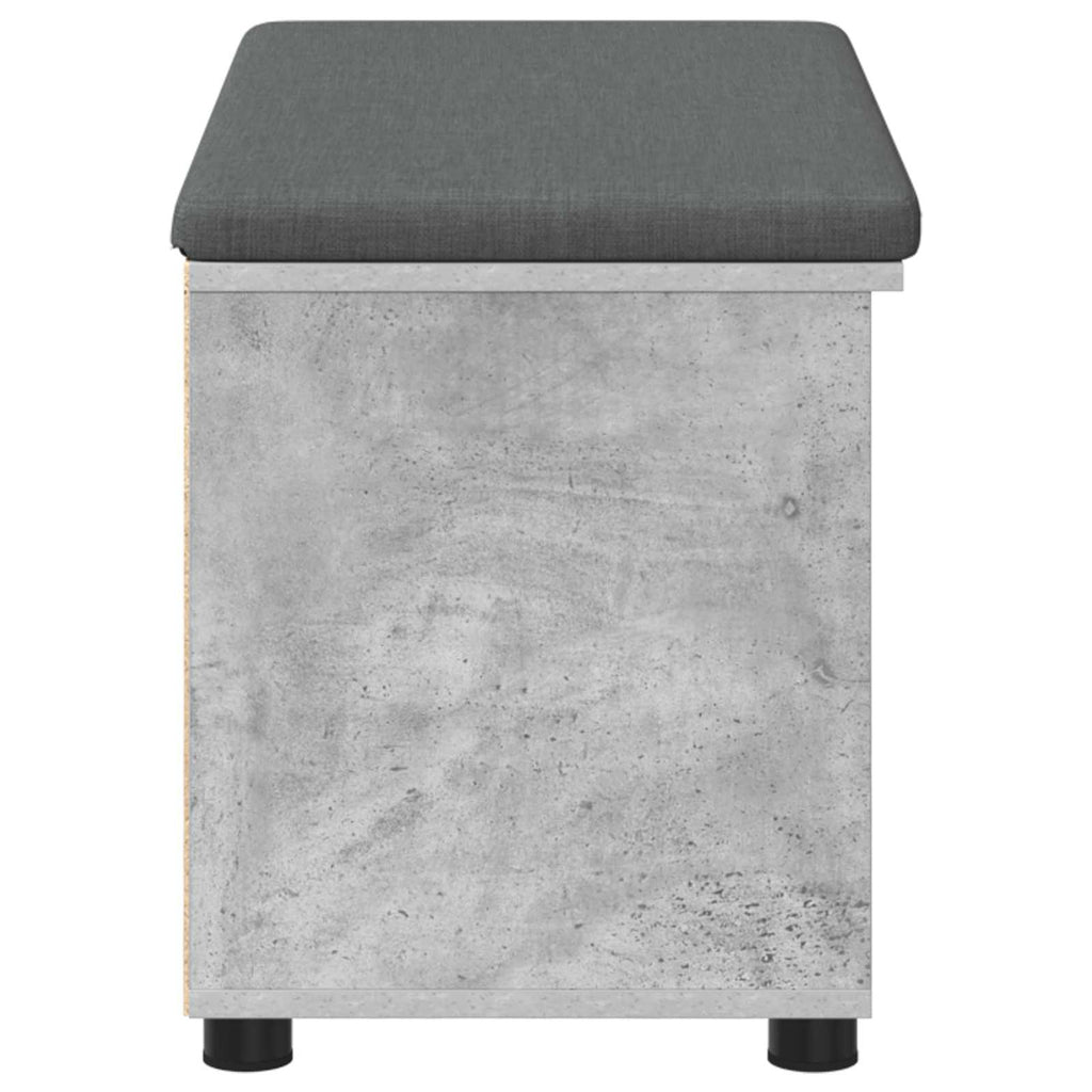 Flurbank mit Kissen mit Regal mit Tür Betongrau 80 x 38 x 46 cm