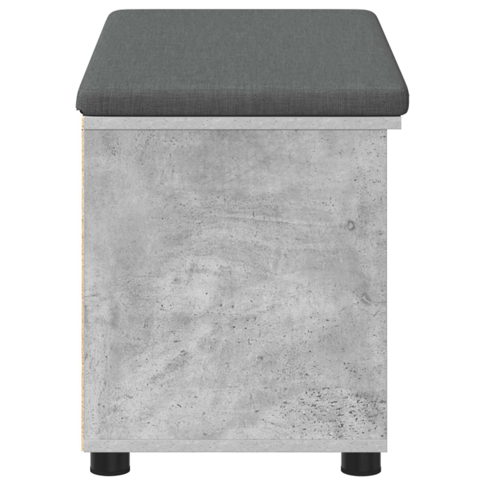 Flurbank mit Kissen mit Regal mit Tür Betongrau 80 x 38 x 46 cm
