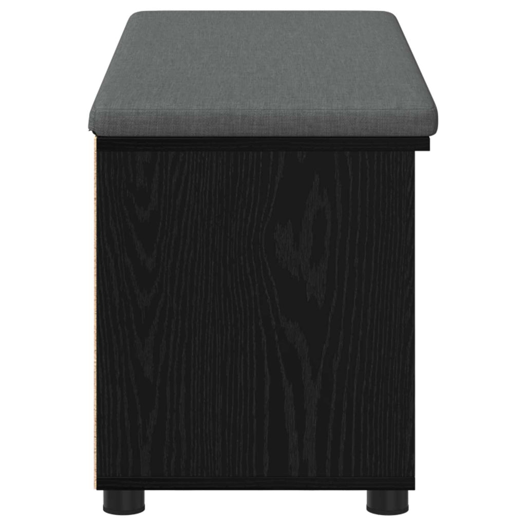 Flurbank mit Kissen mit Regal Schwarze Eiche 100 x 38 x 46 cm