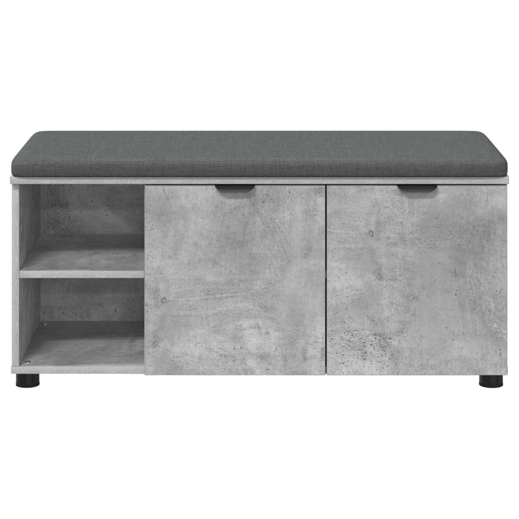Flurbank mit Kissen mit Regal Betongrau 100 x 38 x 46 cm
