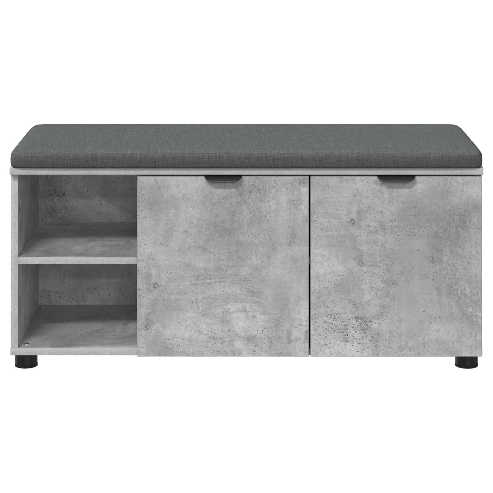 Flurbank mit Kissen mit Regal Betongrau 100 x 38 x 46 cm
