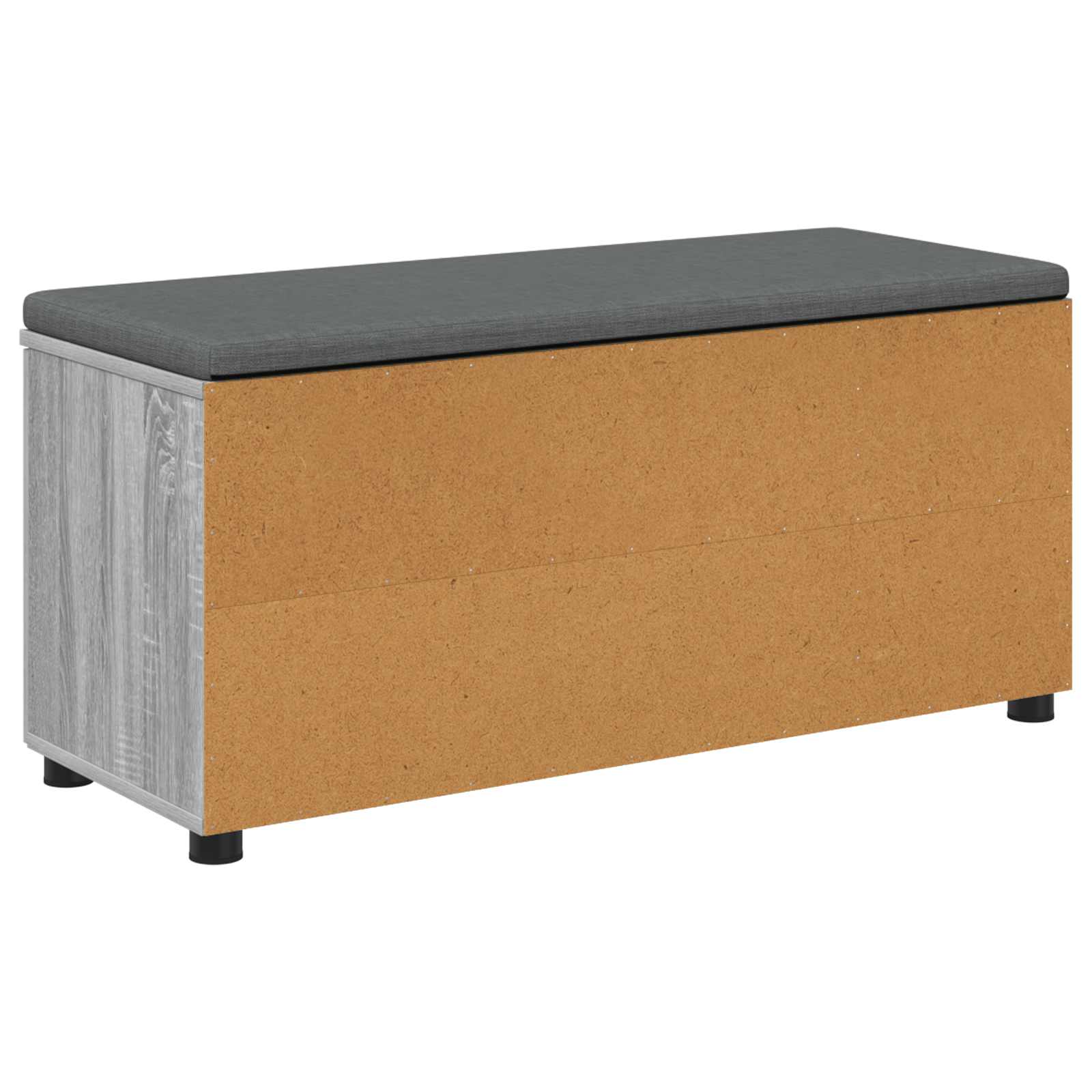 Flurbank mit Kissen mit Regal Graues Sonoma 100 x 38 x 46 cm