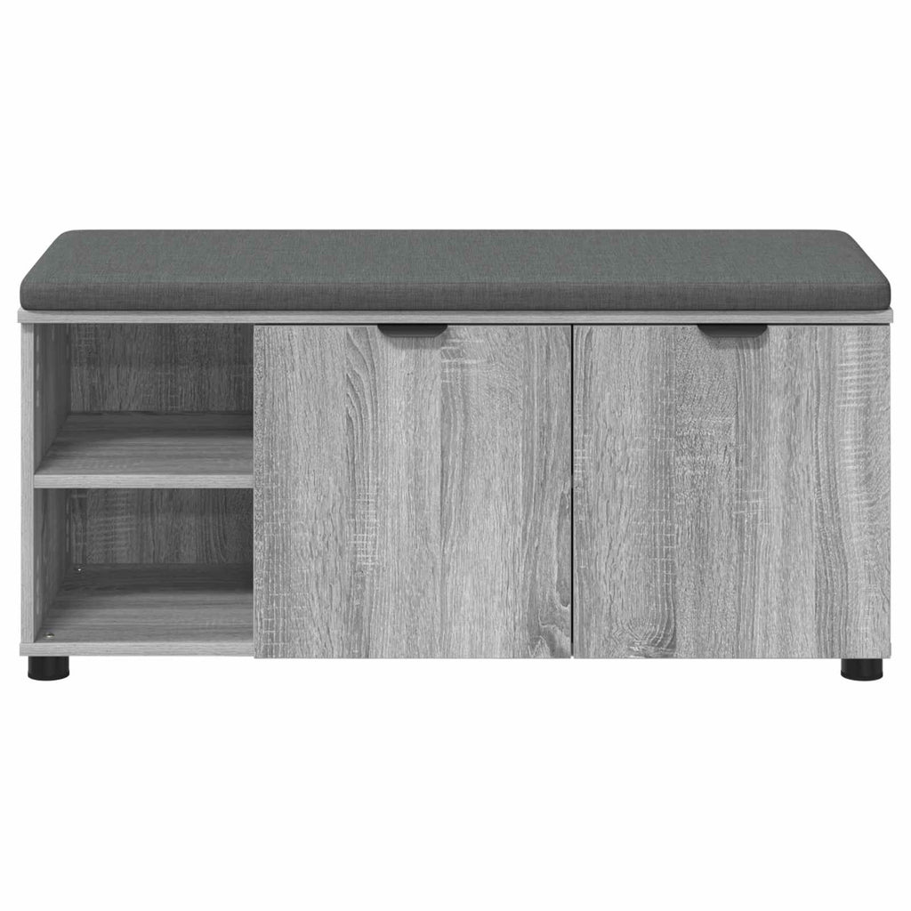 Flurbank mit Kissen mit Regal Graues Sonoma 100 x 38 x 46 cm