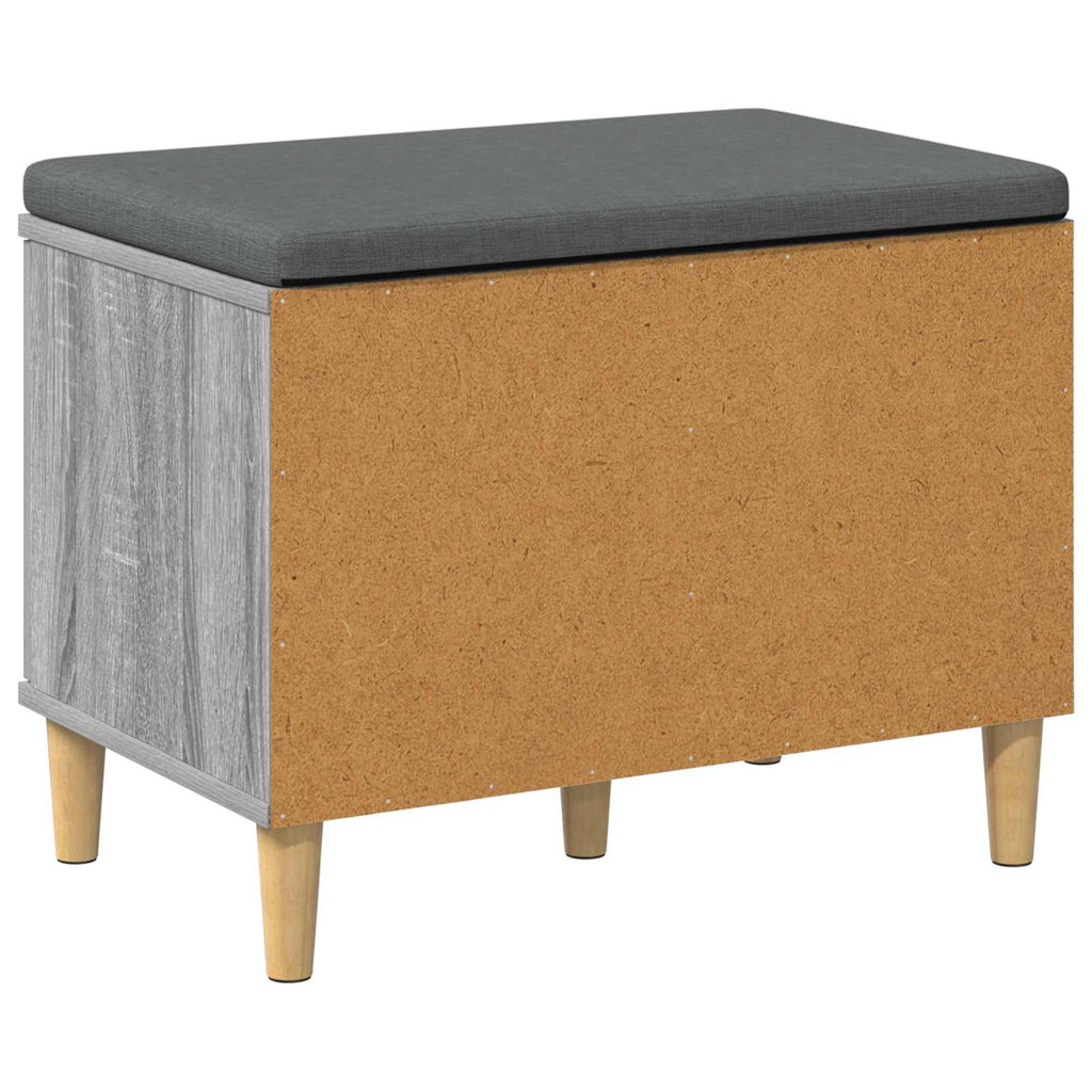 Flurbank mit Kissen mit Speicher Graues Sonoma 60 x 38 x 46 cm