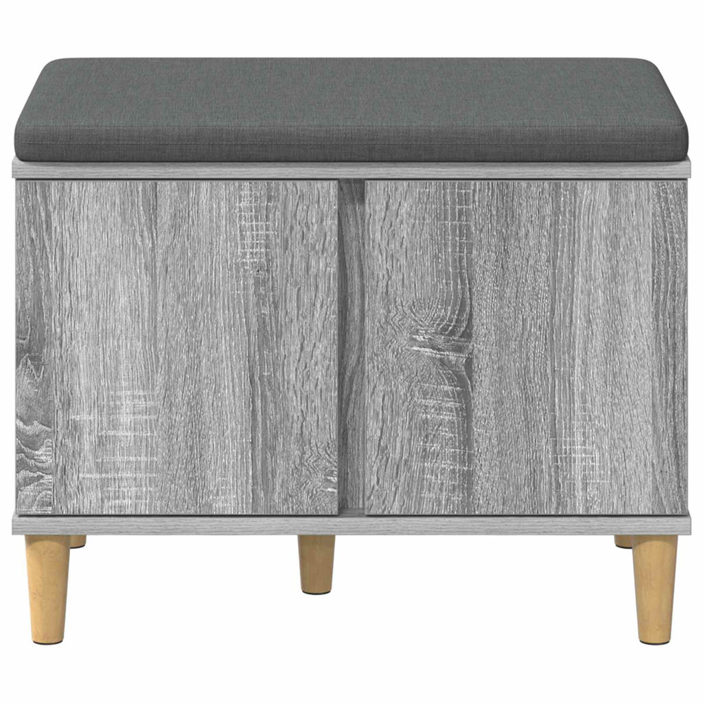 Flurbank mit Kissen mit Speicher Graues Sonoma 60 x 38 x 46 cm
