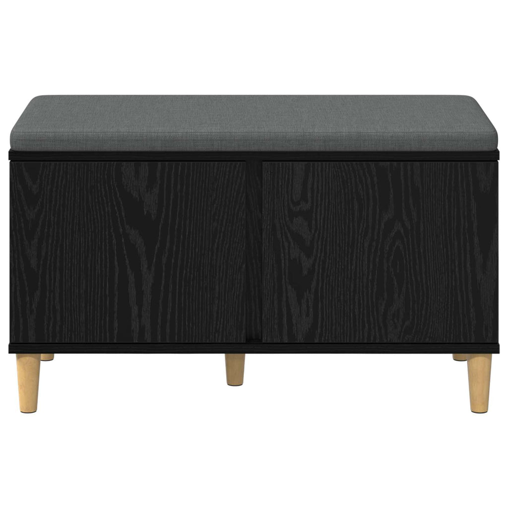 Flurbank mit Kissen mit Speicher Schwarze Eiche 80 x 38 x 46 cm