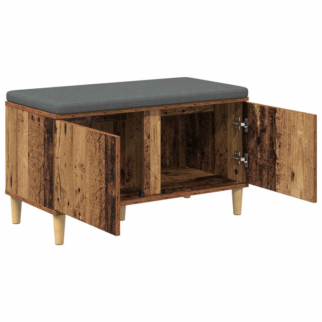 Flurbank mit Kissen mit Speicher Altholz 80 x 38 x 46 cm
