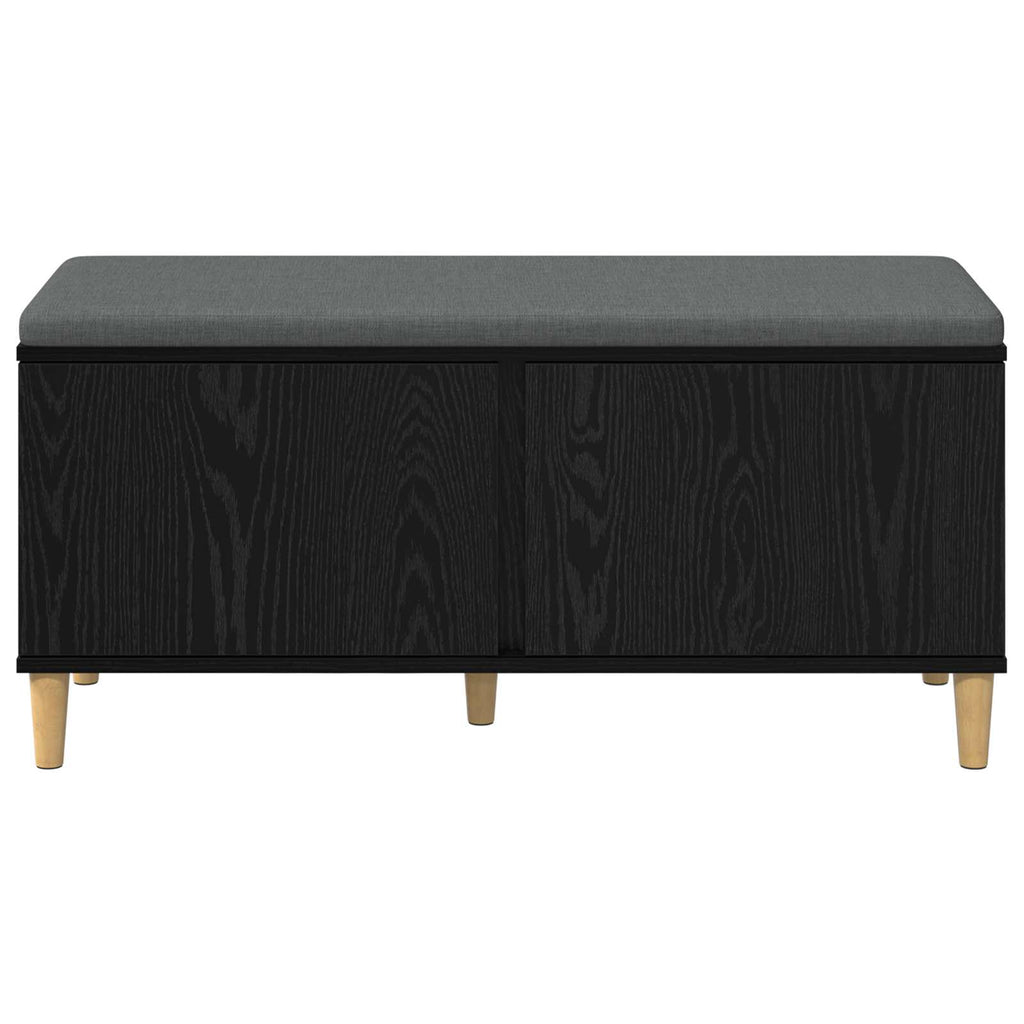 Flurbank mit Kissen mit Tür Schwarze Eiche 100 x 38 x 46 cm