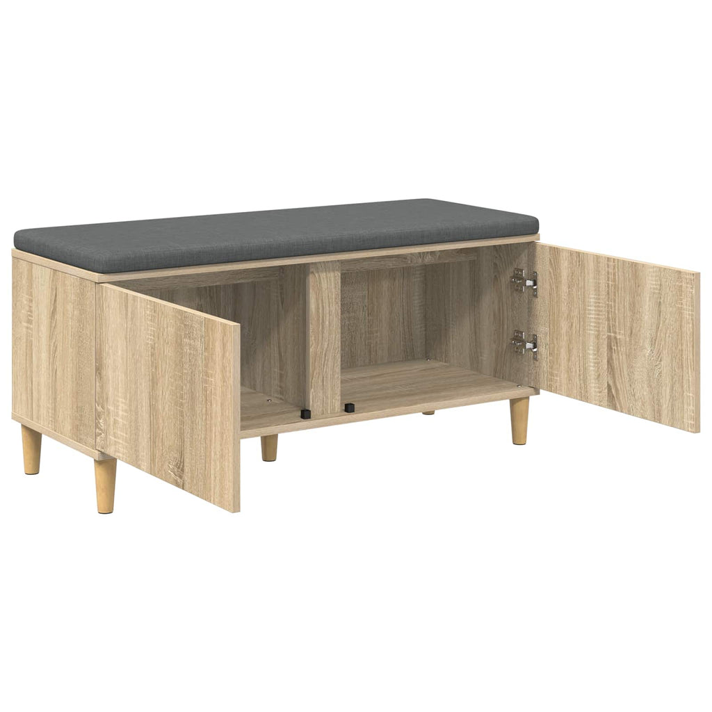 Flurbank mit Kissen mit Speicher Sonoma-Eiche 100 x 38 x 46 cm