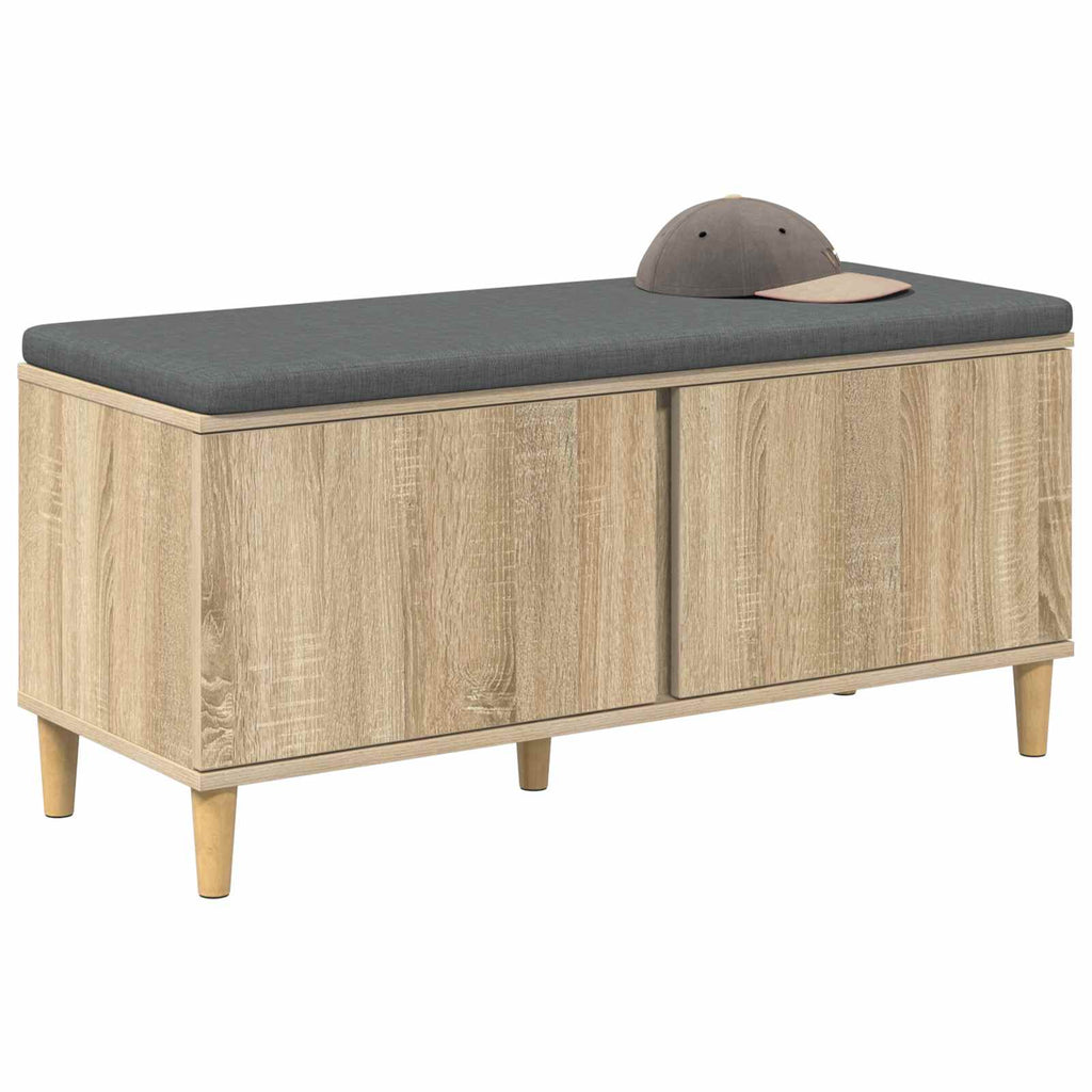 Flurbank mit Kissen mit Speicher Sonoma-Eiche 100 x 38 x 46 cm