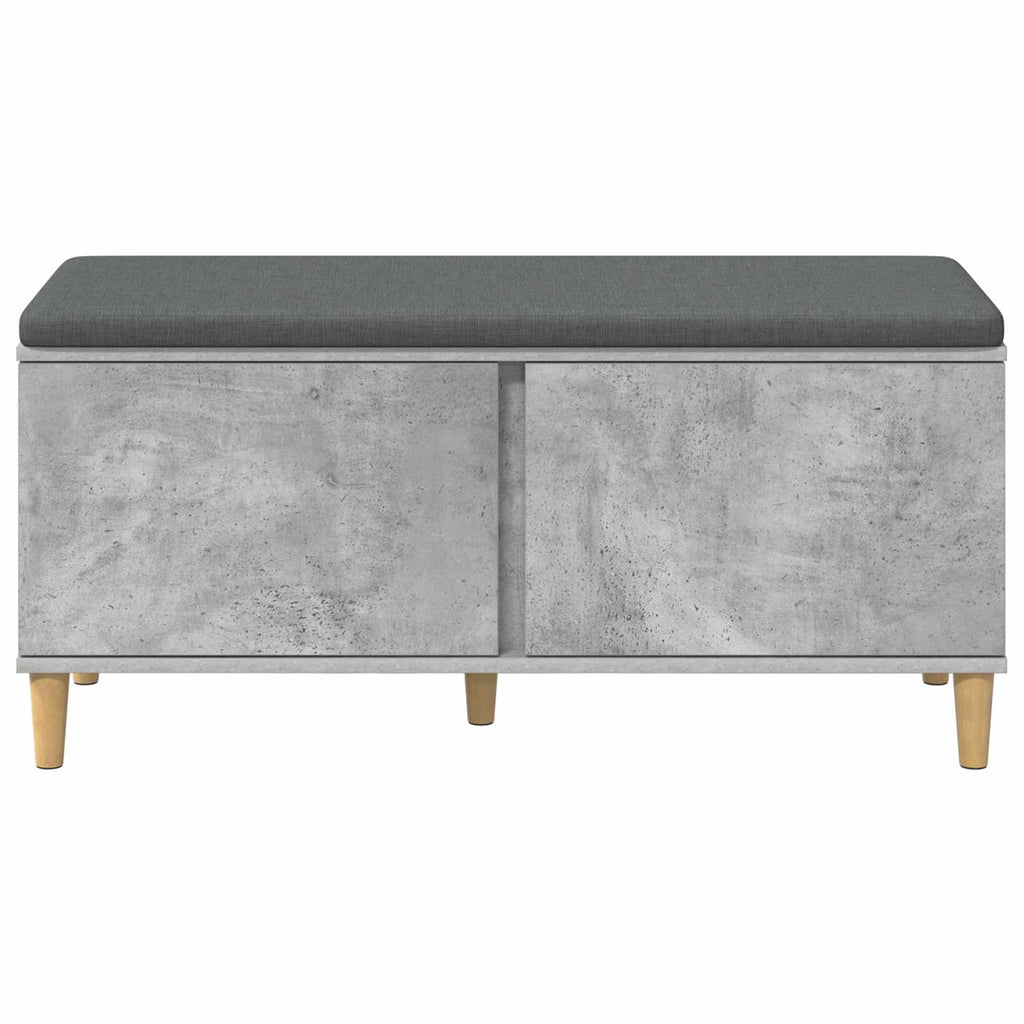 Flurbank mit Kissen mit Speicher Betongrau 100 x 38 x 46 cm