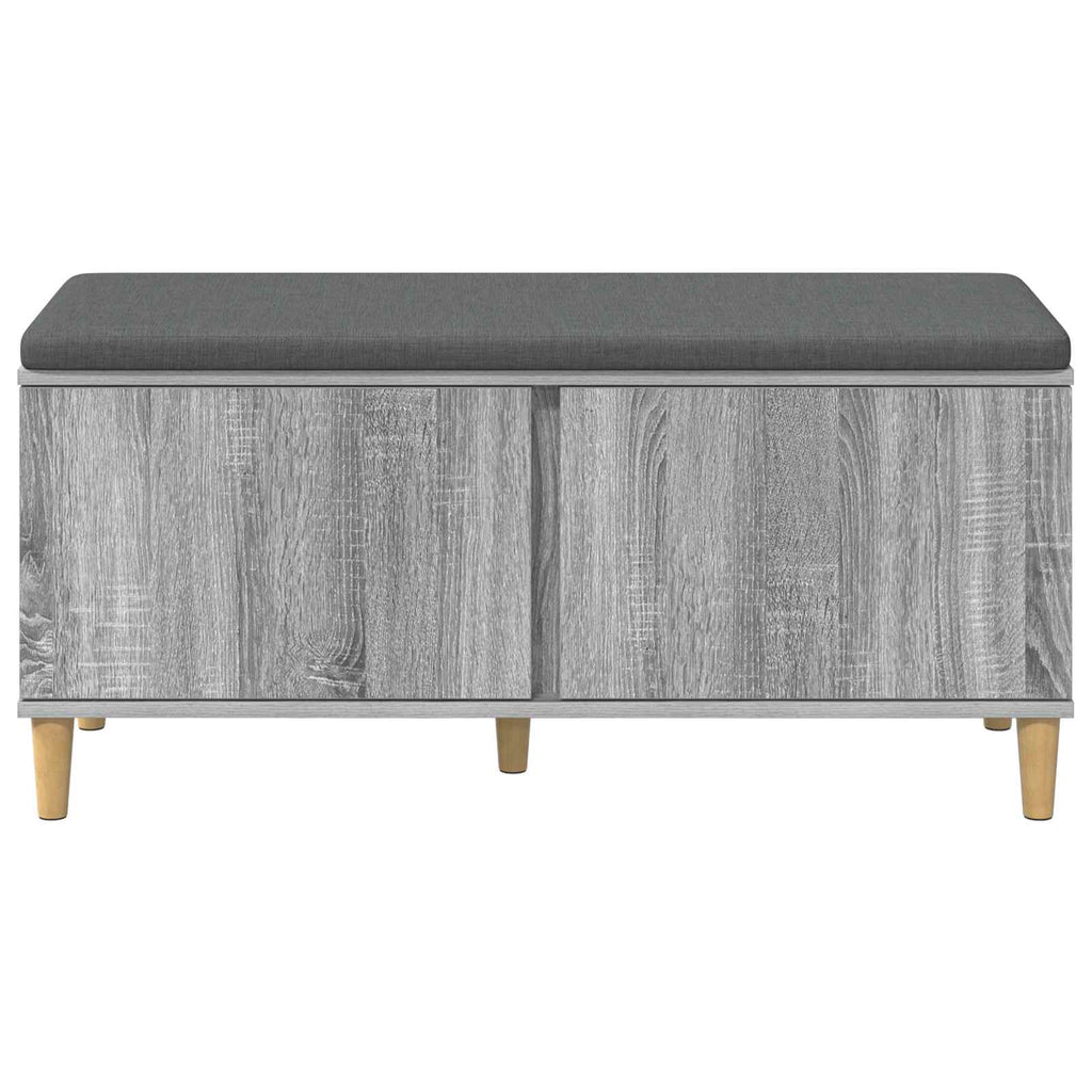 Flurbank mit Kissen mit Speicher Graues Sonoma 100 x 38 x 46 cm