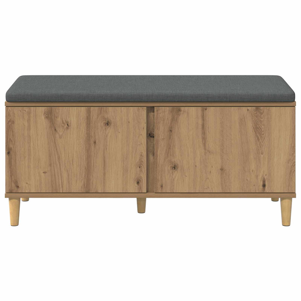 Flurbank mit Kissen mit Speicher Artisan-Eiche 100 x 38 x 46 cm