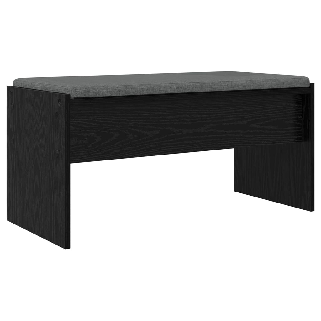 Flurbank mit Kissen Schwarz Eichen-Optik 83 x 38 x 40 cm