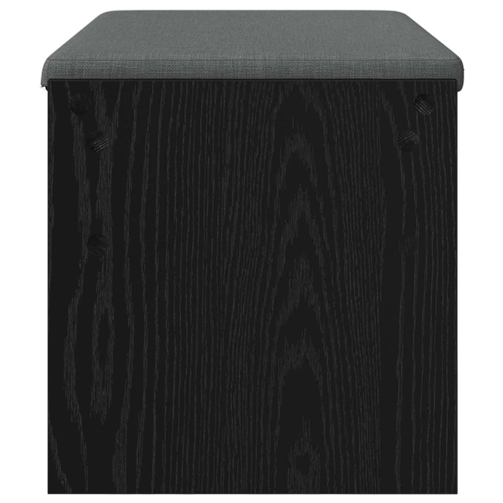 Flurbank mit Kissen Schwarz Eichen-Optik 83 x 38 x 40 cm